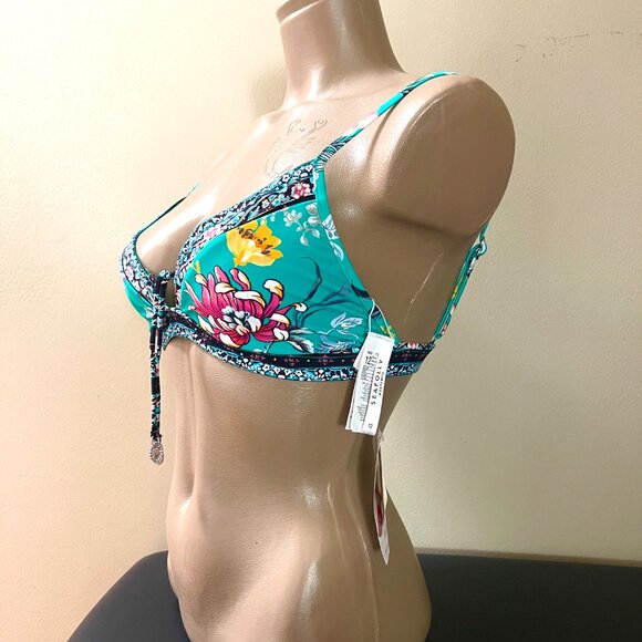 NWT Seafolly Australia Tassel floral recycled nylon bikini swim top 8 - Picture 14 of 16